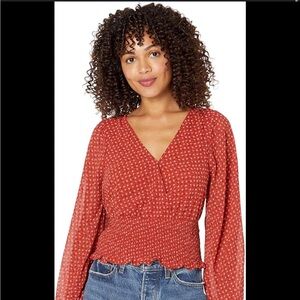 Madewell Julianne smocked-waist top